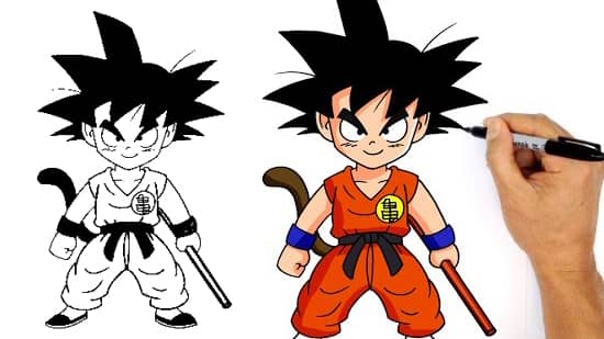 Aprenda á desenhar Goku e outros personagens de Dragon Ball