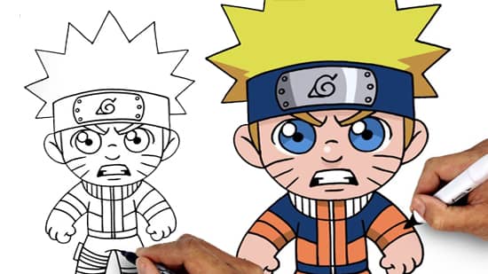 Como desenhar o Naruto - Parte 2 - pintura 