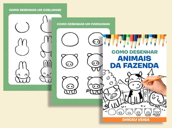 Animais da Fazenda - Curso de Desenho para Crianças