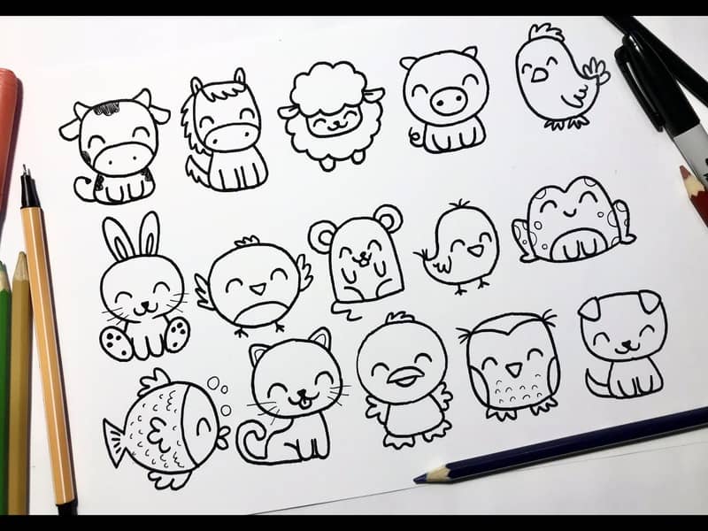 Como Desenhar Animais: 20 Desenhos Fáceis Passo-a-Passo eBook : Criativo,  Pequeno: : Livros